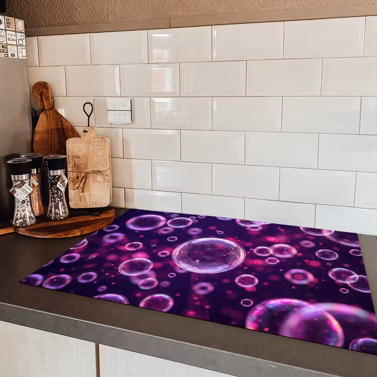 Paars - Bubbels - Schuim Inductie beschermer vinyl 3mm klein -sfeer3