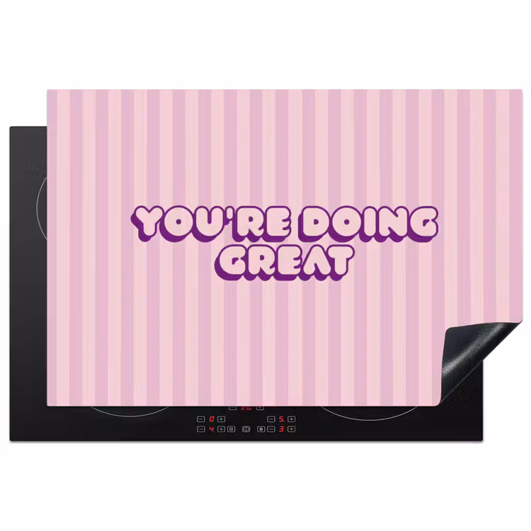 Paars - Strepen - You're doing great - Schaduw Inductie beschermer vinyl 3mm klein -3d