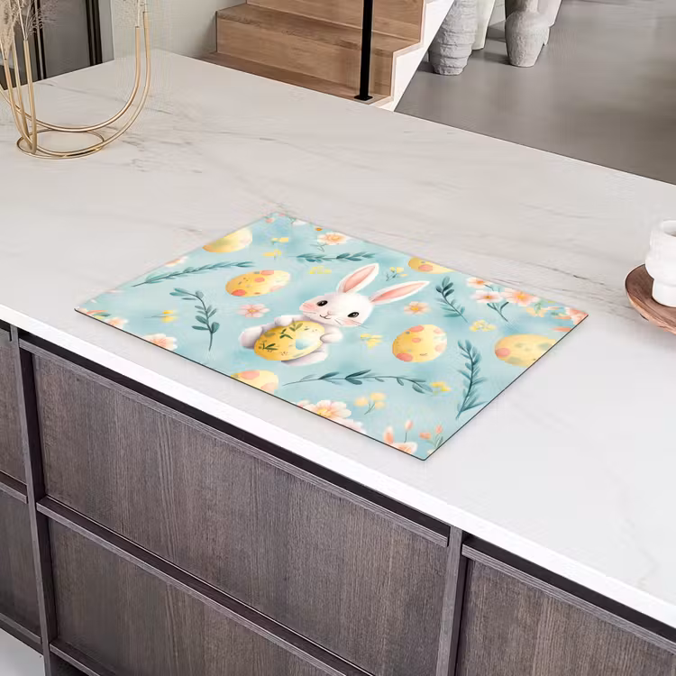 Konijn - Eieren - Takjes Inductie beschermer vinyl 3mm klein -sfeer8