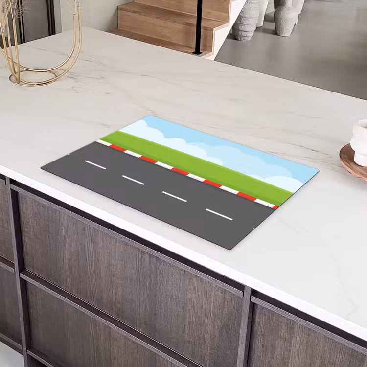 Racebaan - Illustratie - Sport - Kleurrijk Inductie beschermer vinyl 3mm klein -sfeer8