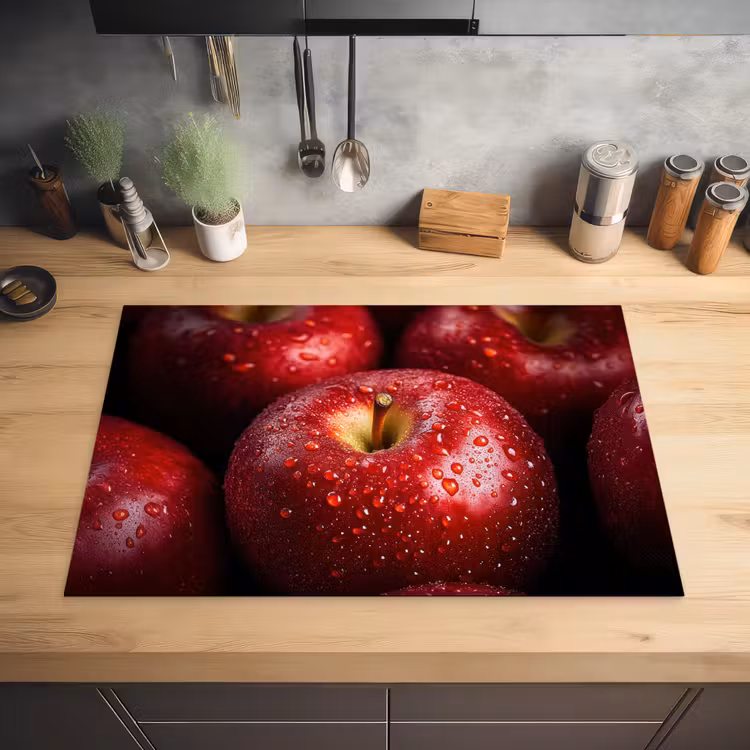 Rood - Appels - Fruit Inductie beschermer vinyl 3mm klein -sfeer5