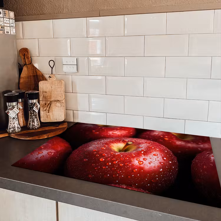 Rood - Appels - Fruit Inductie beschermer vinyl 3mm klein -sfeer3