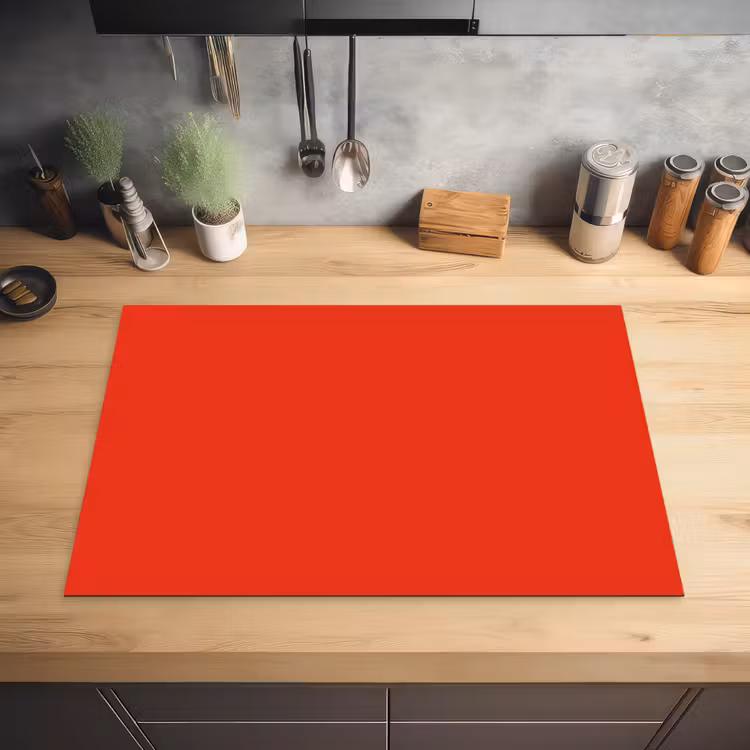 Rood - Kleur - Effen Inductie beschermer vinyl 3mm klein 276 -sfeer5
