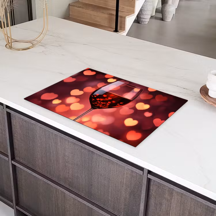 Rood - Wijn - Hartjes Inductie beschermer vinyl 3mm klein -sfeer8