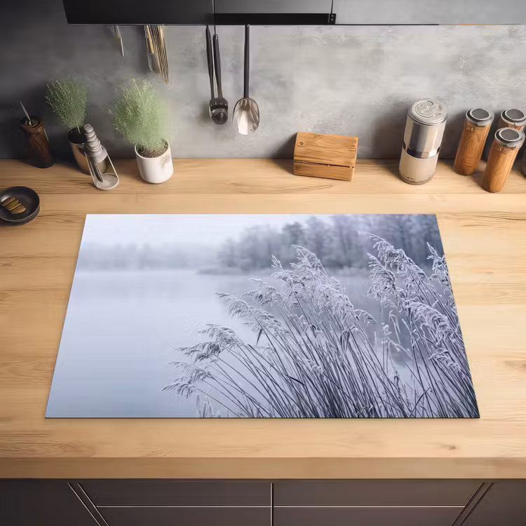 Riet - Bevroren - Winter - Natuur Inductie beschermer vinyl 3mm klein -sfeer5