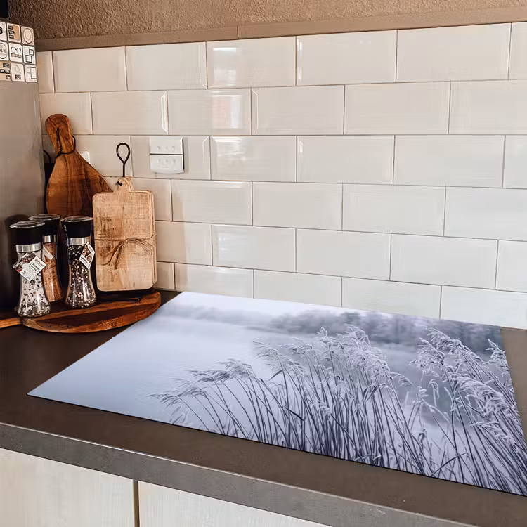 Riet - Bevroren - Winter - Natuur Inductie beschermer vinyl 3mm klein -sfeer3