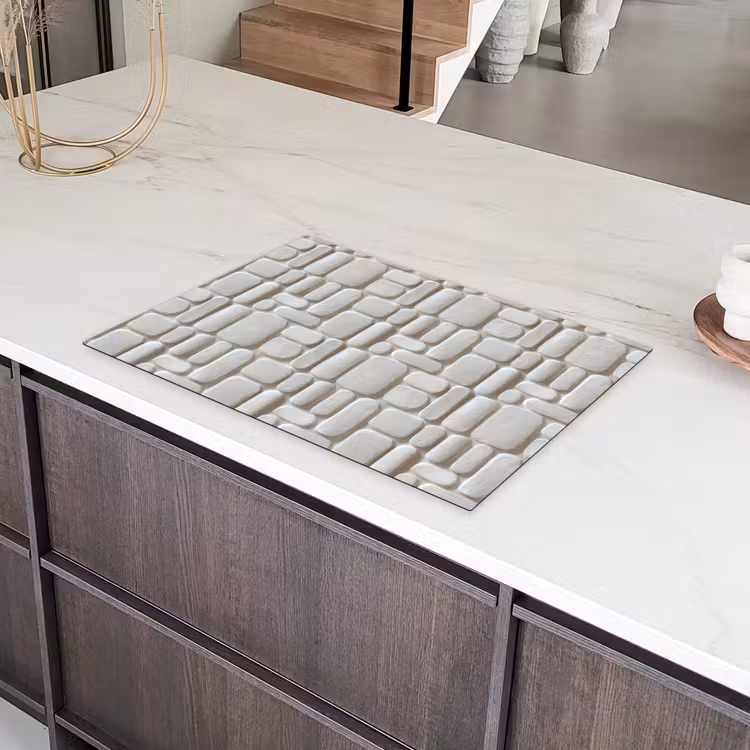 Reliëf - Structuur - Wit Inductie beschermer vinyl 3mm klein 276 -sfeer8
