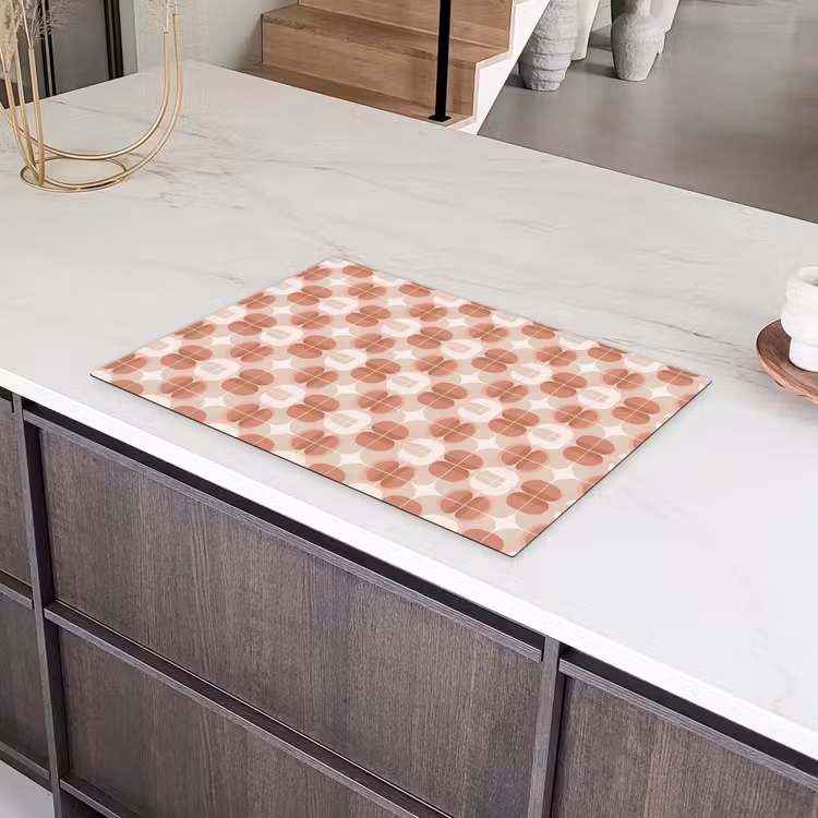 Retro - Klassiek - Roze Inductie beschermer vinyl 3mm klein 276 -sfeer8