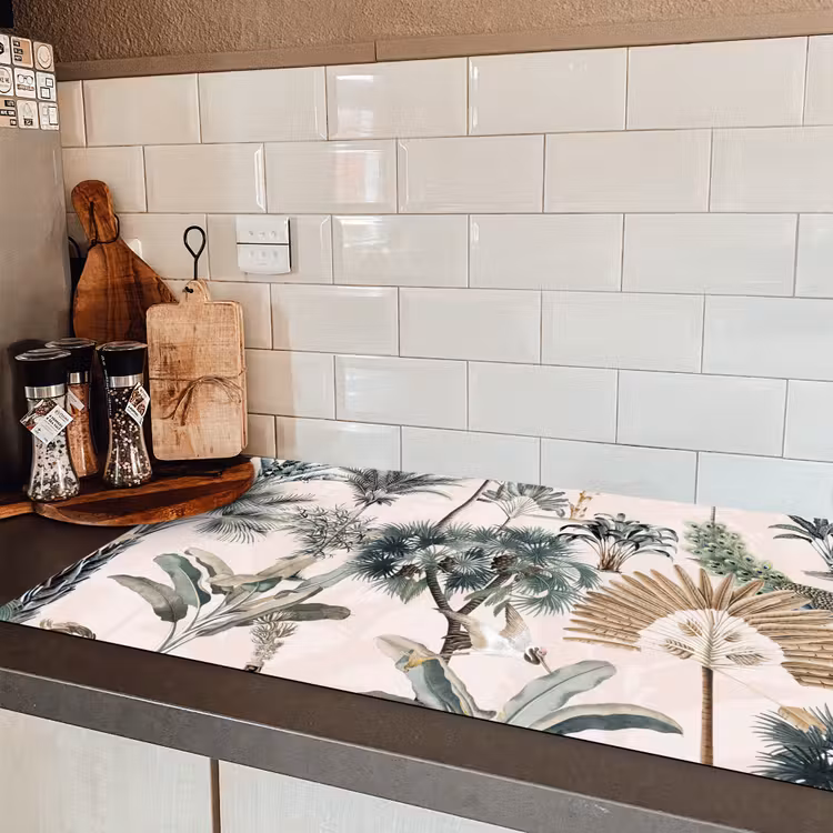 Retro - Jungle - Natuur - Dieren Inductie beschermer vinyl 3mm groot -sfeer3