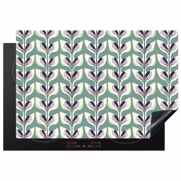 Retro - Modern - Groen Inductie beschermer vinyl 3mm klein 276 -3d