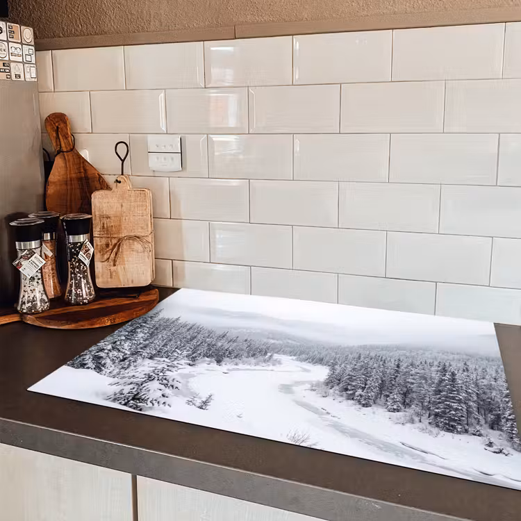 Rivier - Bevroren - Landschap - Winter Inductie beschermer vinyl 3mm klein -sfeer3