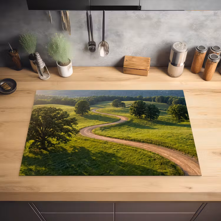Weg - Weide - Natuur - Groen Inductie beschermer vinyl 3mm klein -sfeer5
