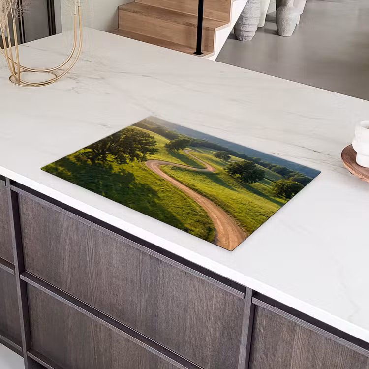 Weg - Weide - Natuur - Groen Inductie beschermer vinyl 3mm klein -sfeer8