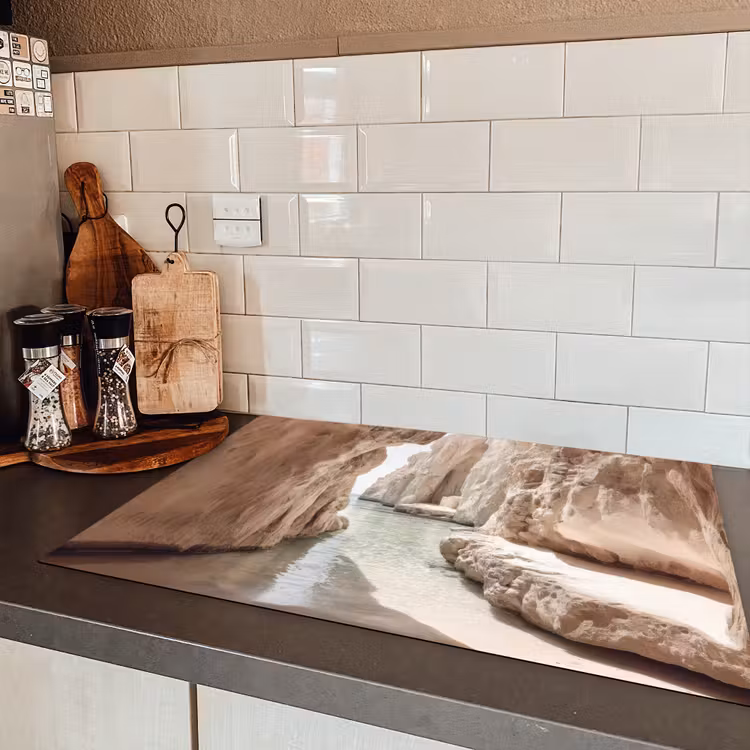 Rotsen - Zee - Zand - Kloof Inductie beschermer vinyl 3mm klein -sfeer3