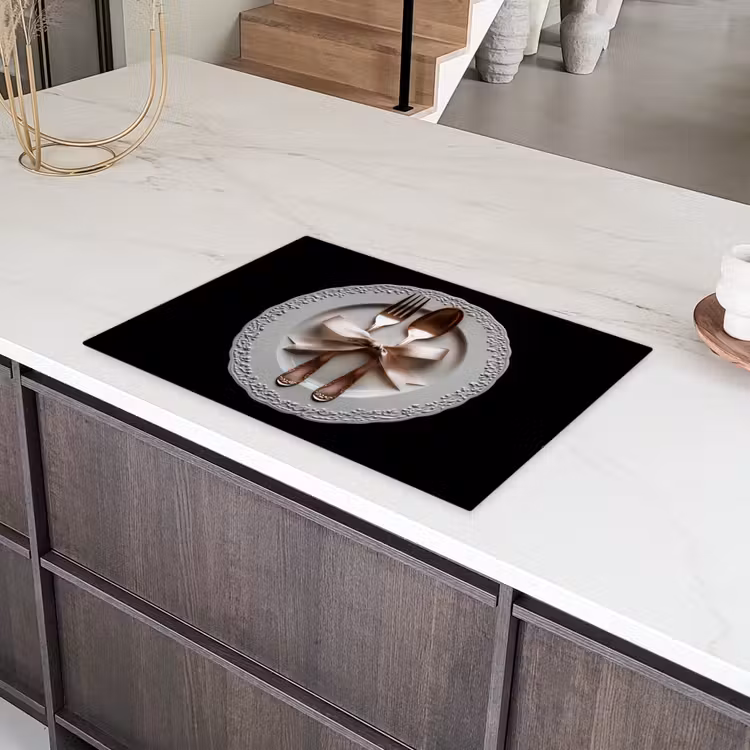 Rose - Strik - Bestek Inductie beschermer vinyl 3mm klein -sfeer8