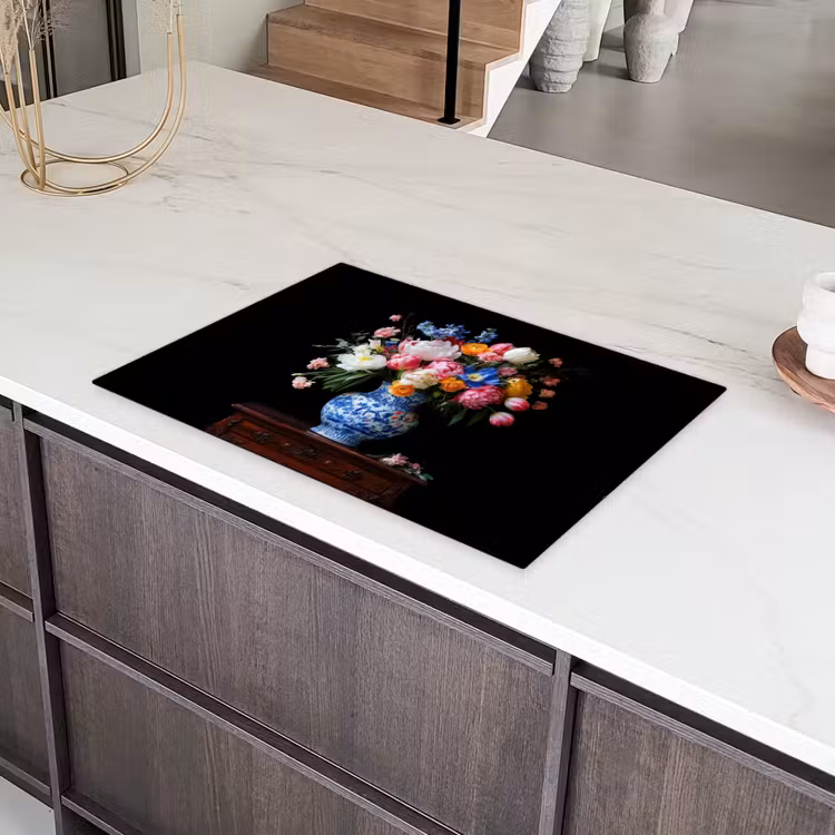 Rozen - Bloemen - Vaas - Boeket Inductie beschermer vinyl 3mm klein -sfeer8