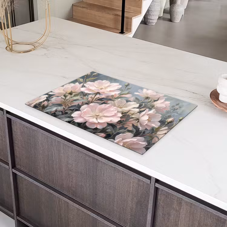 Rozen - Illustratie - Roze Inductie beschermer vinyl 3mm klein -sfeer8