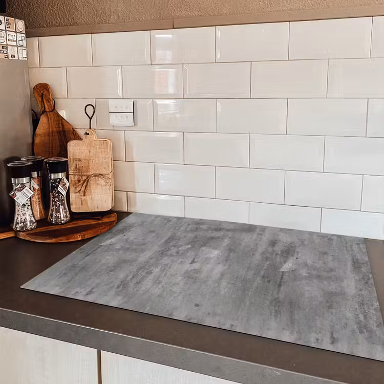 Roest - Beton - Patroon Inductie beschermer vinyl 3mm klein 276 -sfeer3
