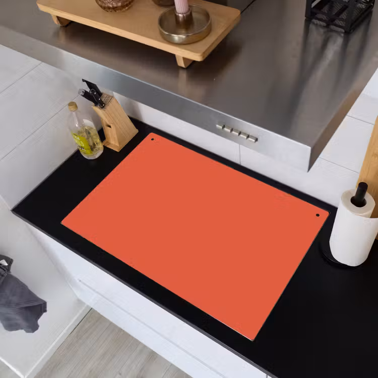 Rustic - Clay - Oranje Inductie beschemer met haakjes klein 777 -sfeer1