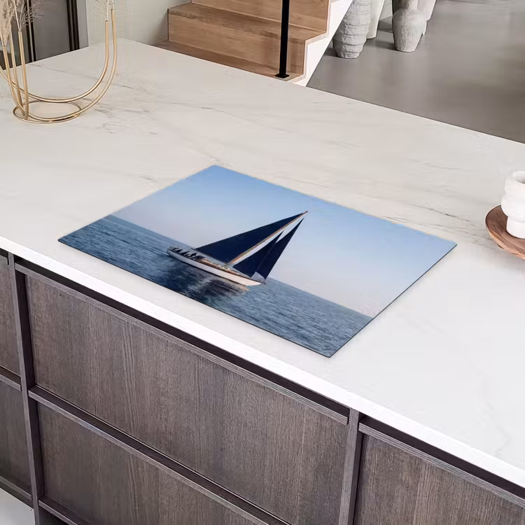 Zeilboot - Zee - Blauw Inductie beschermer vinyl 3mm klein -sfeer8