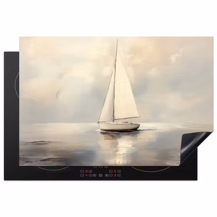 Zeilschip - Zee - Bewolkt Inductie beschermer vinyl 3mm klein -3d