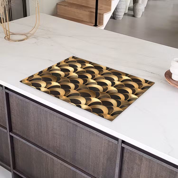 Schubben - Structuur - Goud Inductie beschermer vinyl 3mm klein 276 -sfeer8
