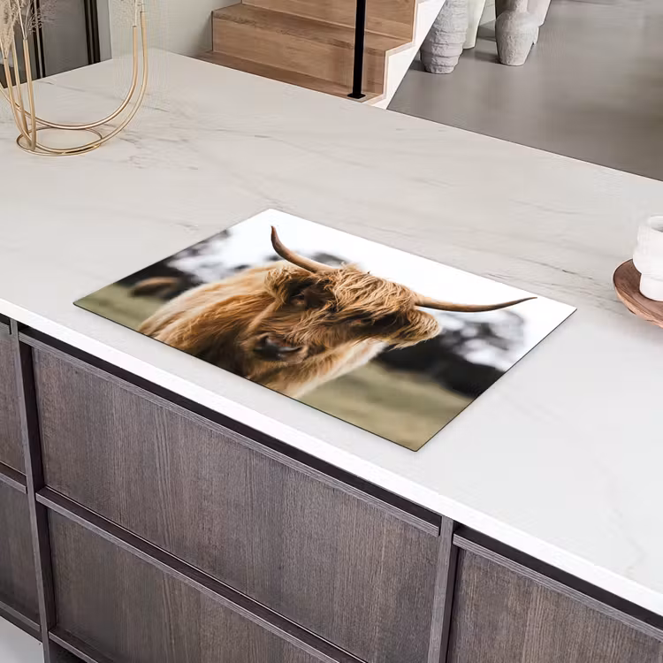 Schotse Hooglander - Koe - Gras - Dieren - Natuur Inductie beschermer vinyl 3mm klein -sfeer8