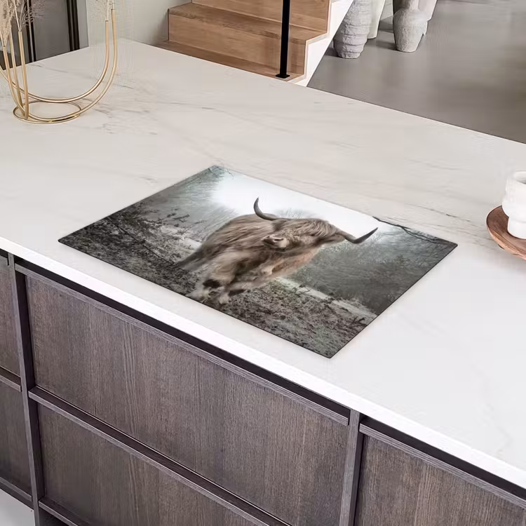 Schotse hooglander - Natuur - Herfst - Dieren - Wild - Bos Inductie beschermer vinyl 3mm klein -sfeer8