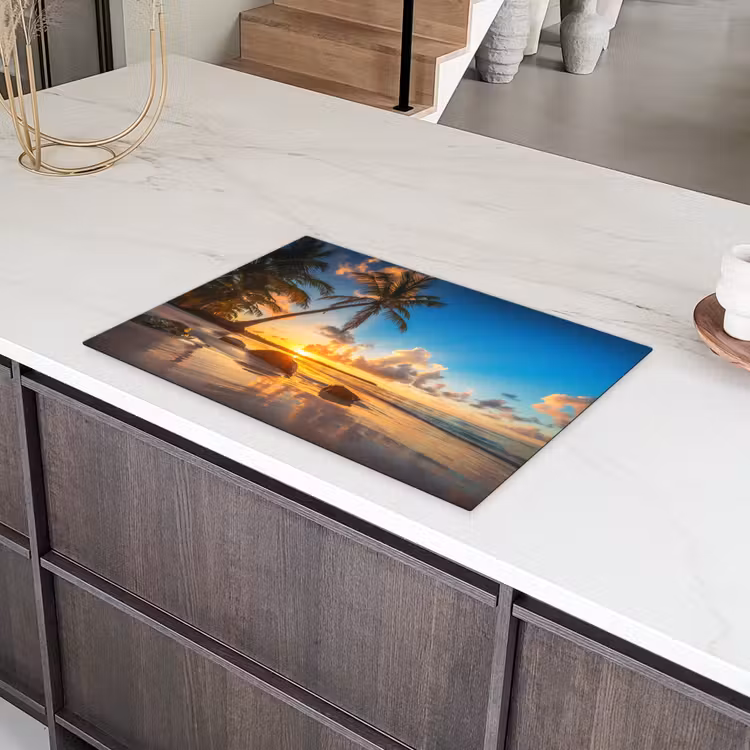 Zee - Strand - Zonsondergnag Inductie beschermer vinyl 3mm klein -sfeer8