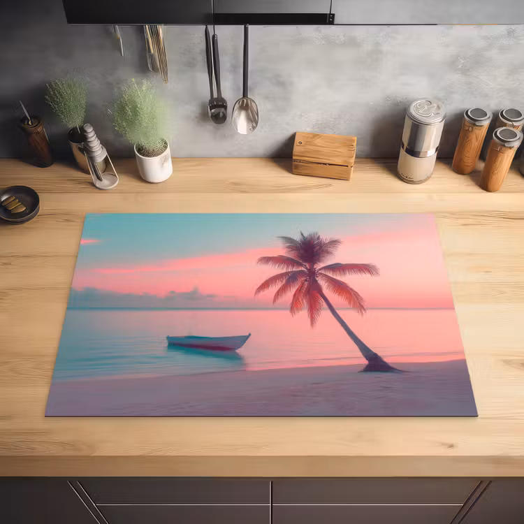 Zee - Boot - Zonsondergang Inductie beschermer vinyl 3mm klein -sfeer5