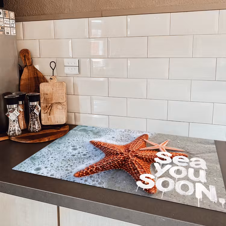 Sea you soon - Zeester - Zee Inductie beschermer vinyl 3mm klein -sfeer3