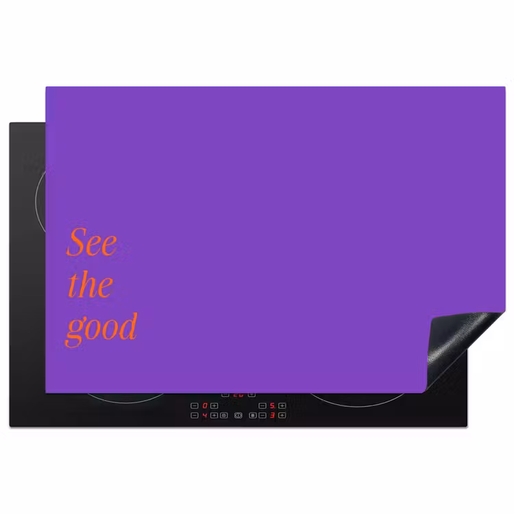 See the good - Oranje - Paars Inductie beschermer vinyl 3mm klein -3d