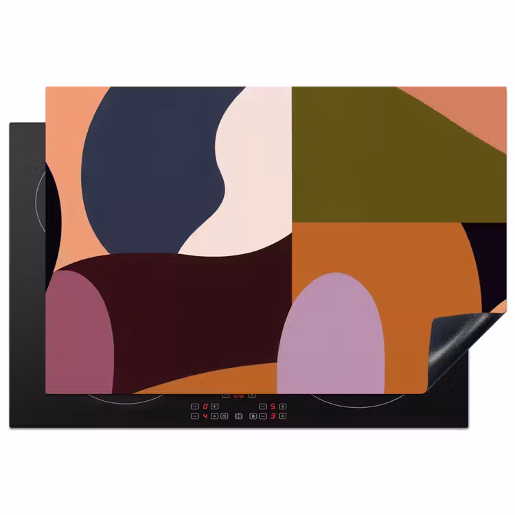 Vormen - Abstract - Kleuren - Vierkant Inductie beschermer vinyl 3mm klein -3d