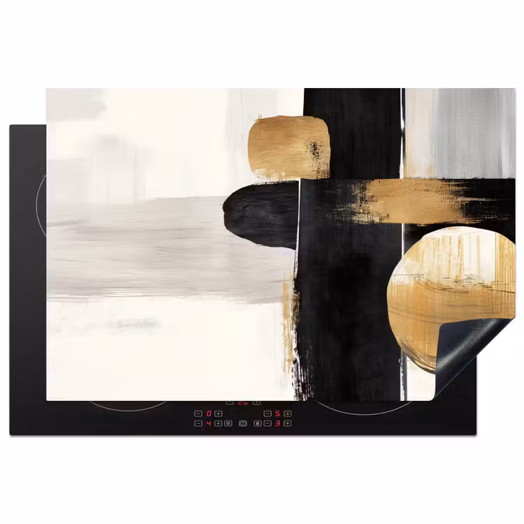 Vormen - Penseelstreken - Abstract - Goud Inductie beschermer vinyl 3mm klein -3d