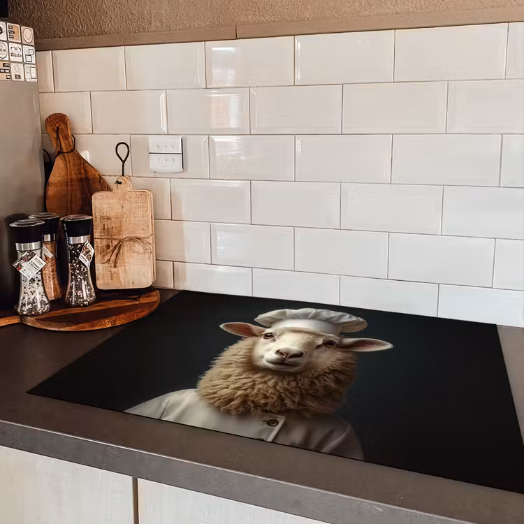 Schaap - Wol - Kok Inductie beschermer vinyl 3mm klein -sfeer3