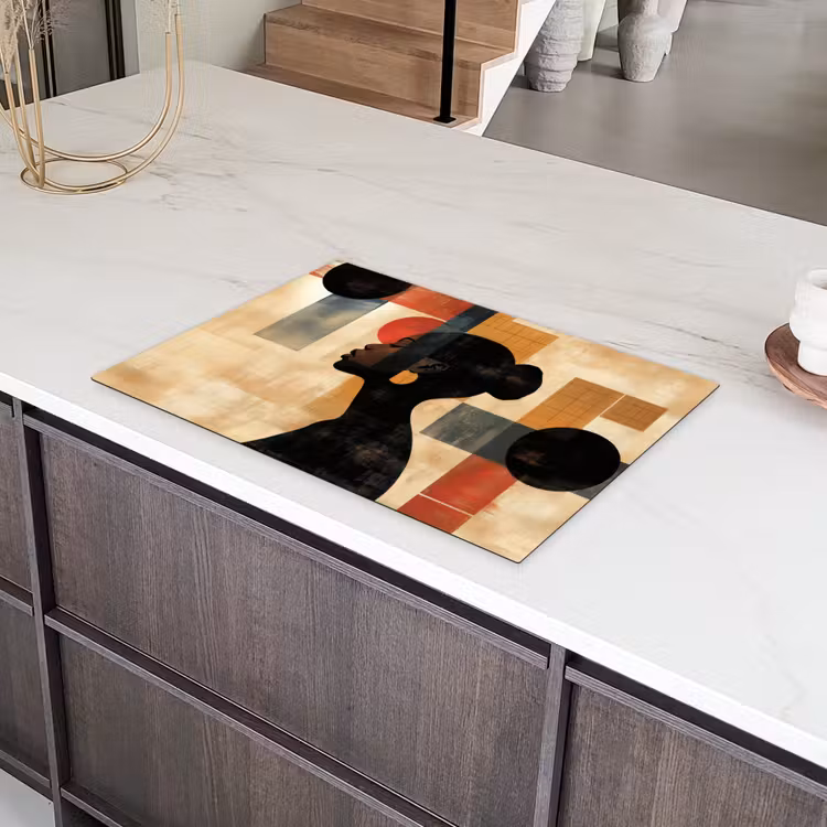 Zijaanzicht - Vrouw - Vormen Inductie beschermer vinyl 3mm klein -sfeer8