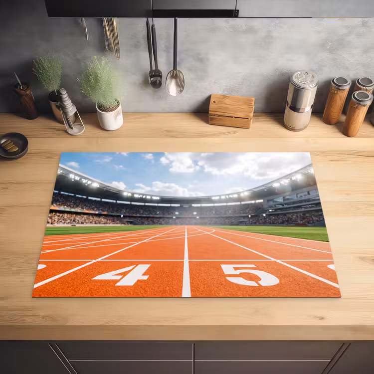 Sintelbaan - Stadion - Sport -Oranje Inductie beschermer vinyl 3mm klein -sfeer5