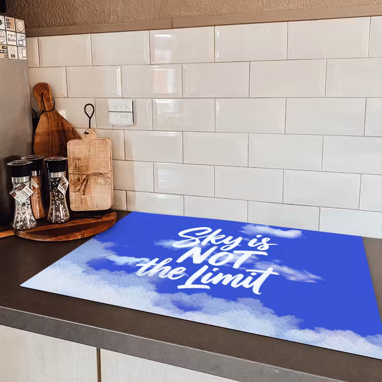 Sky is not the limit - Blauwe lucht - Wolken Inductie beschermer vinyl 3mm klein -sfeer3