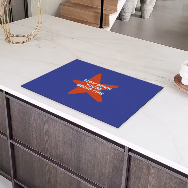 Slow down you're doing fine - Ster - Blauw Inductie beschermer vinyl 3mm klein -sfeer8