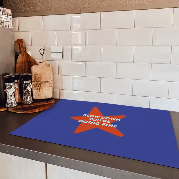 Slow down you're doing fine - Ster - Blauw Inductie beschermer vinyl 3mm klein -sfeer3