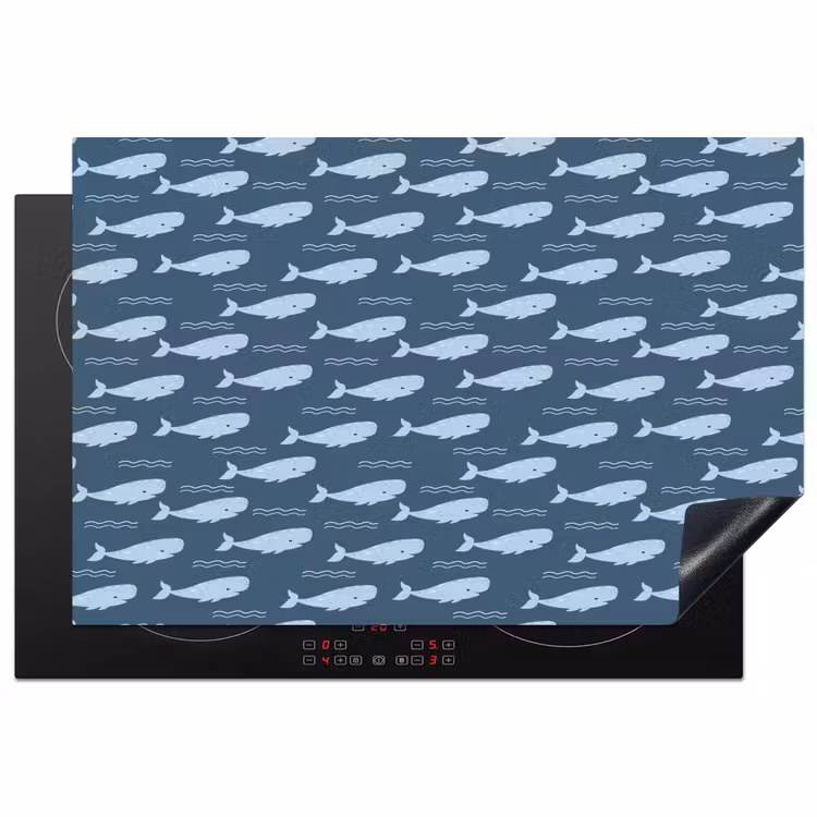 Klein - Oceaan - Golven - Blauw Inductie beschermer vinyl 3mm klein 276 -3d