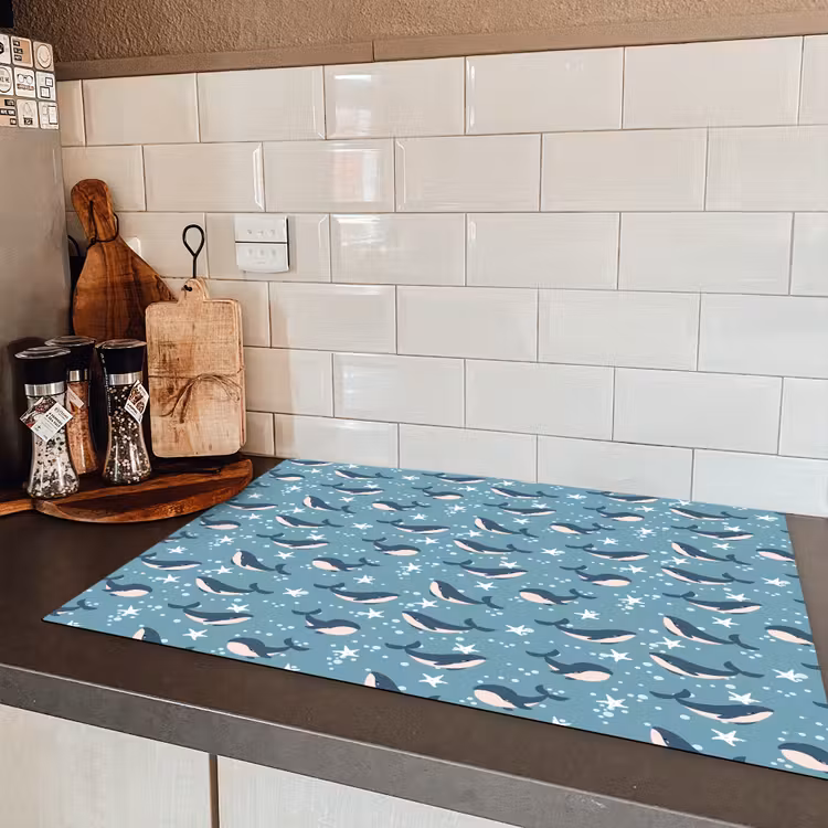 Klein - Oceaan - Walvis - Zeester Inductie beschermer vinyl 3mm klein 276 -sfeer3