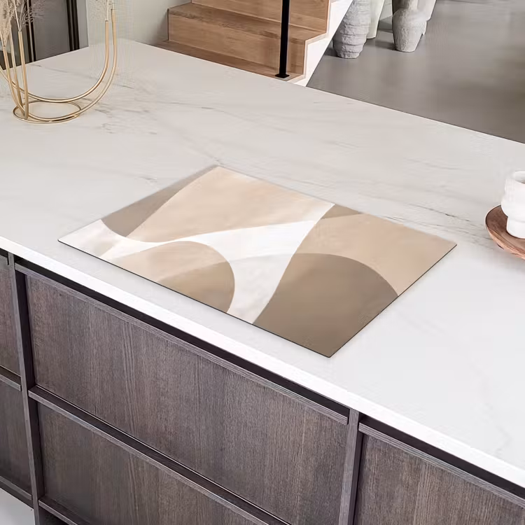 Vloeiende vlakken - Harmonieus - Golvend Inductie beschermer vinyl 3mm klein -sfeer8