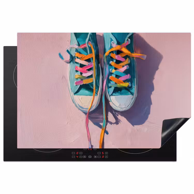 Sneakers - Veters - Kleurrijk - Schaduw Inductie beschermer vinyl 3mm klein -3d