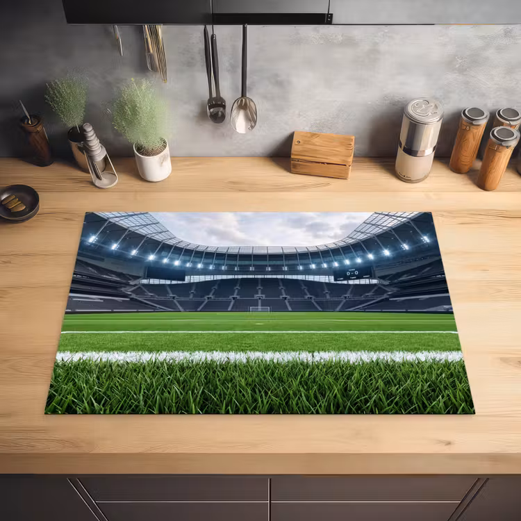 Voetbal - Stadion - Sport - Groen Inductie beschermer vinyl 3mm klein -sfeer5