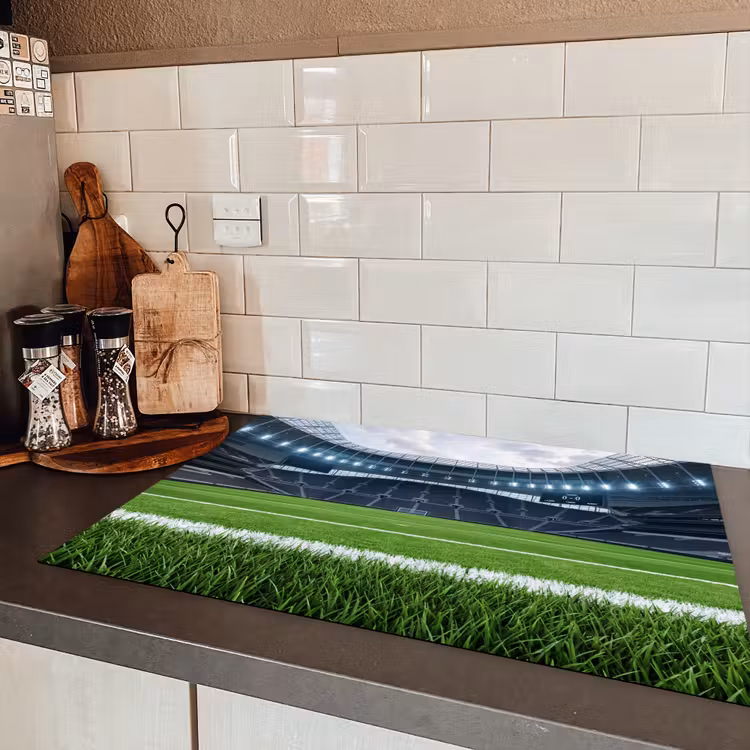 Voetbal - Stadion - Sport - Groen Inductie beschermer vinyl 3mm klein -sfeer3