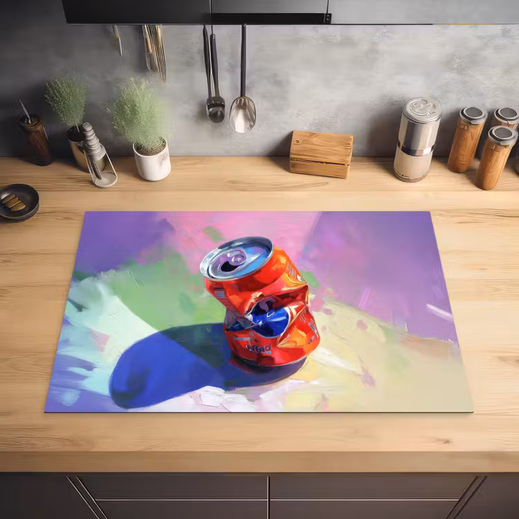Frisdrank - Blik - Paars Inductie beschermer vinyl 3mm klein -sfeer5