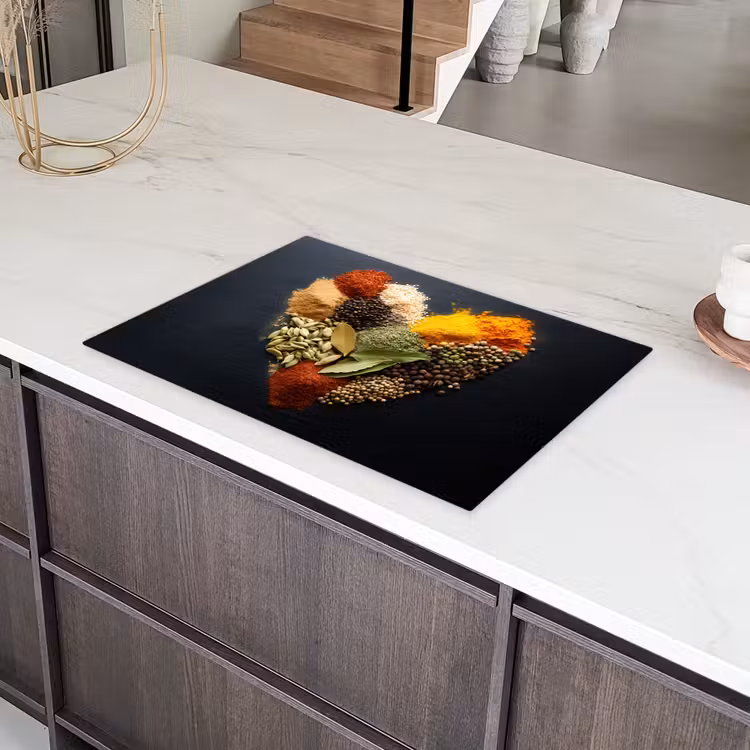 Specerijen - Mix - Hartvorm - Zwart Inductie beschermer vinyl 3mm klein -sfeer8