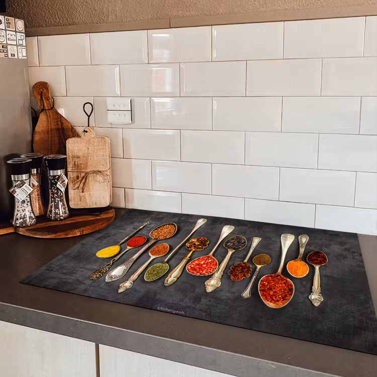 Kruiden - Lepels - Beton Inductie beschermer vinyl 3mm klein -sfeer3