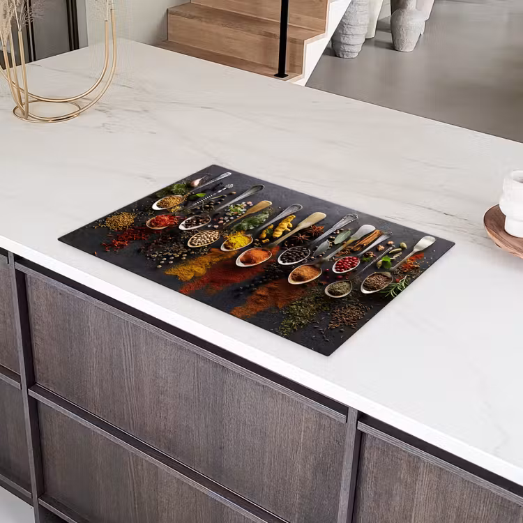 Kruiden - Lepels - Beton Inductie beschermer vinyl 3mm klein -sfeer8